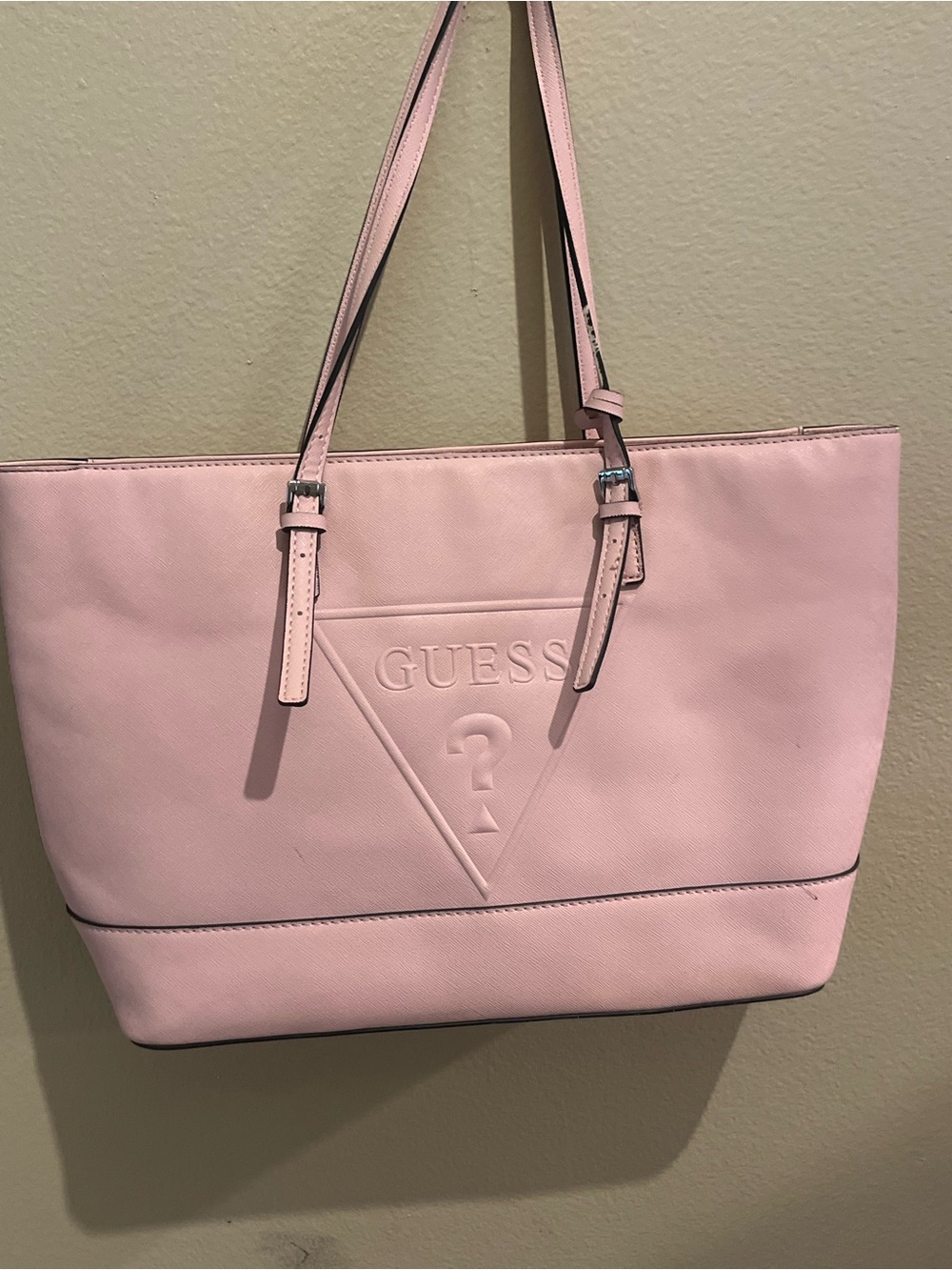 Guess Pink Embossed Logo Tote